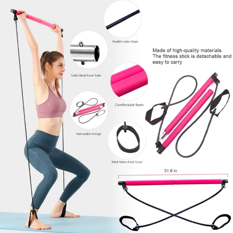Barre de Pilates multifonctionnelle – Renforcement et flexibilité optimisés
