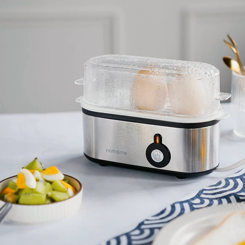 Mini Cuiseur à Œufs Nedis en Acier Inoxydable - Capacité 3 Œufs, 500 W, Argenté