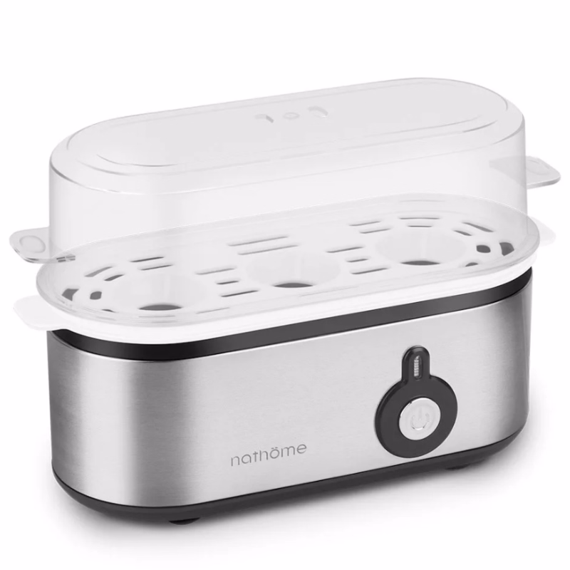 Mini Cuiseur à Œufs Nedis en Acier Inoxydable - Capacité 3 Œufs, 500 W, Argenté