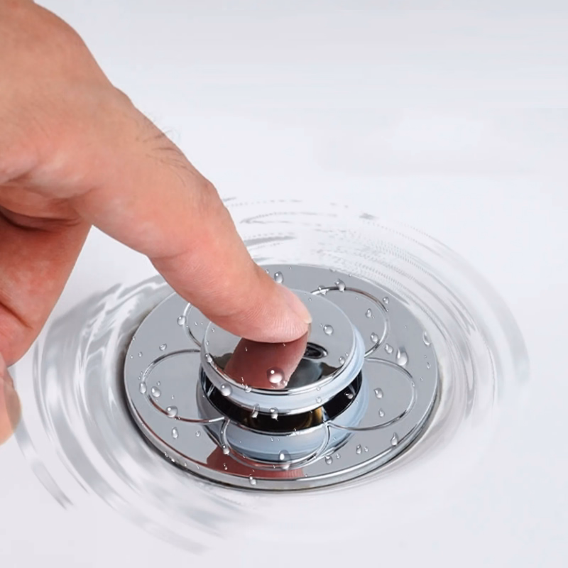 Bouchon de Vidange Universel pour Lavabo TKTTBD - Filtre de Vidange Rétractable en Acier Inoxydable et Laiton