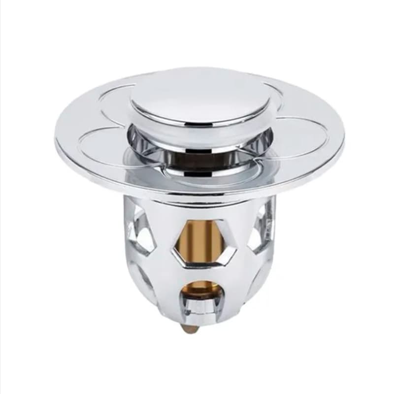 Bouchon de Vidange Universel pour Lavabo TKTTBD - Filtre de Vidange Rétractable en Acier Inoxydable et Laiton