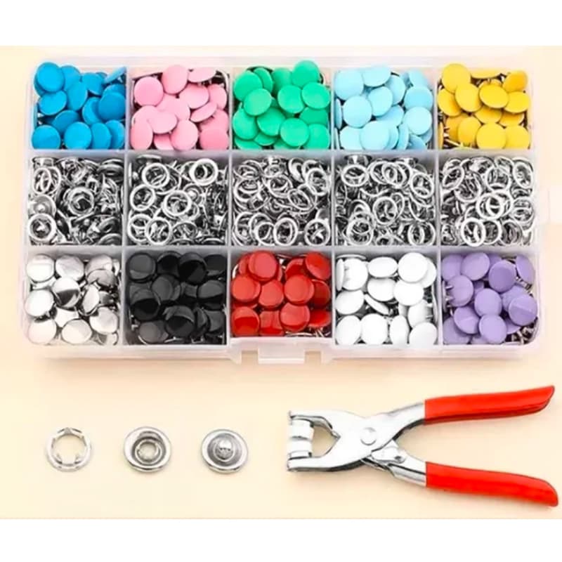 Boutons-Pression Métal – Kit Complet 200 Pcs