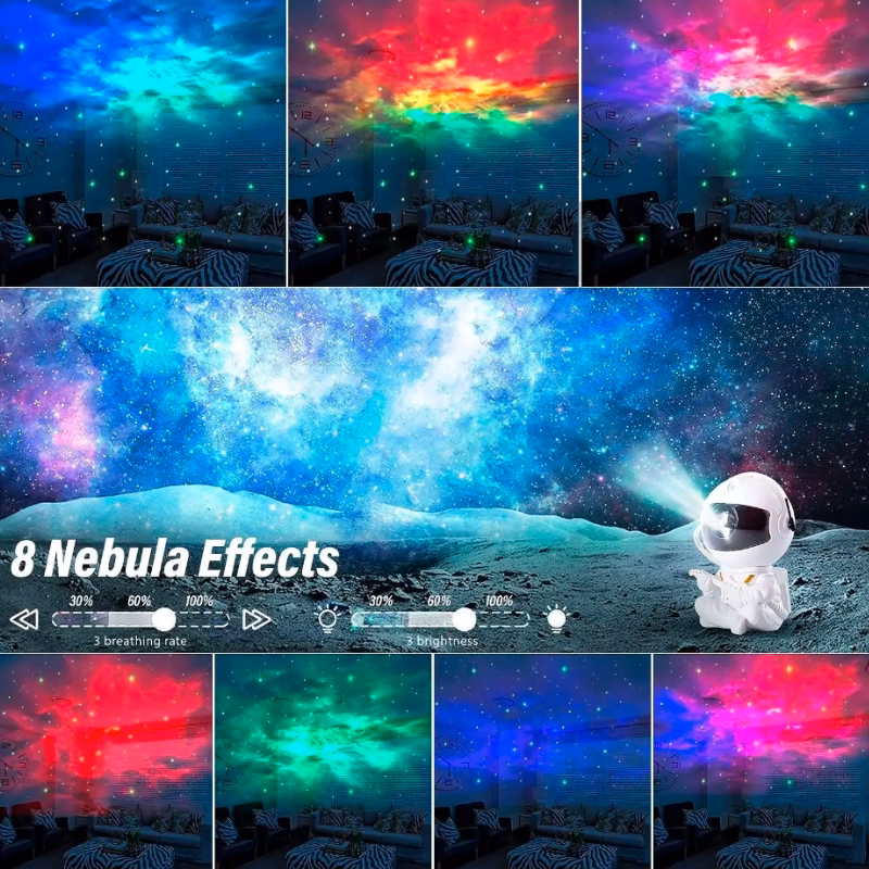 Projecteur de Galaxie Astronaute Mexllex - Projecteur d'Étoiles avec Nébuleuse et Télécommande, Rotation à 360°