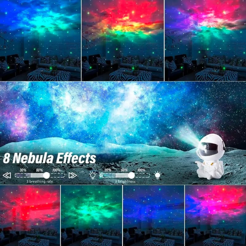Projecteur de Galaxie Astronaute Mexllex - Projecteur d'Étoiles avec Nébuleuse et Télécommande, Rotation à 360°