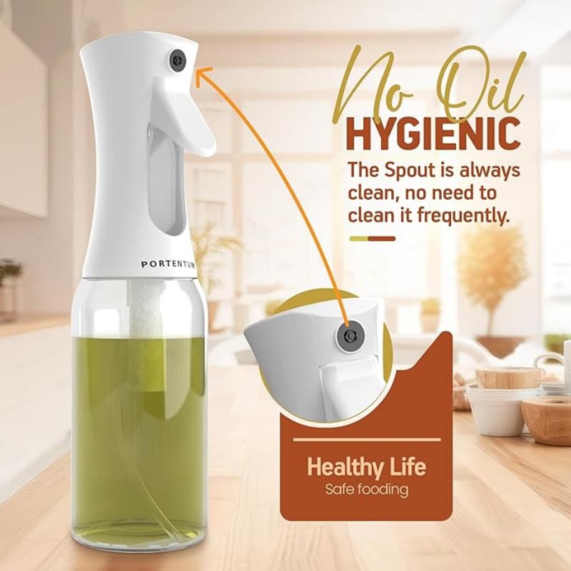 Pulvérisateur d'Huile Premium 300 ml PORTENTUM - Spray Anti-Goutte pour Cuisine