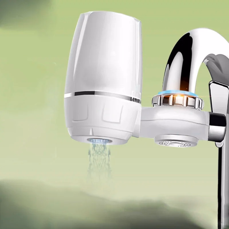Filtre à Eau pour Robinet de Cuisine - Lot de 8 Filtres en Céramique Lavables avec Noyau, Purificateur à 7 Couches