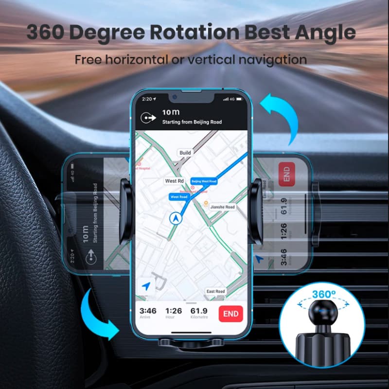 Support téléphone voiture ultra-stable et sécurisé