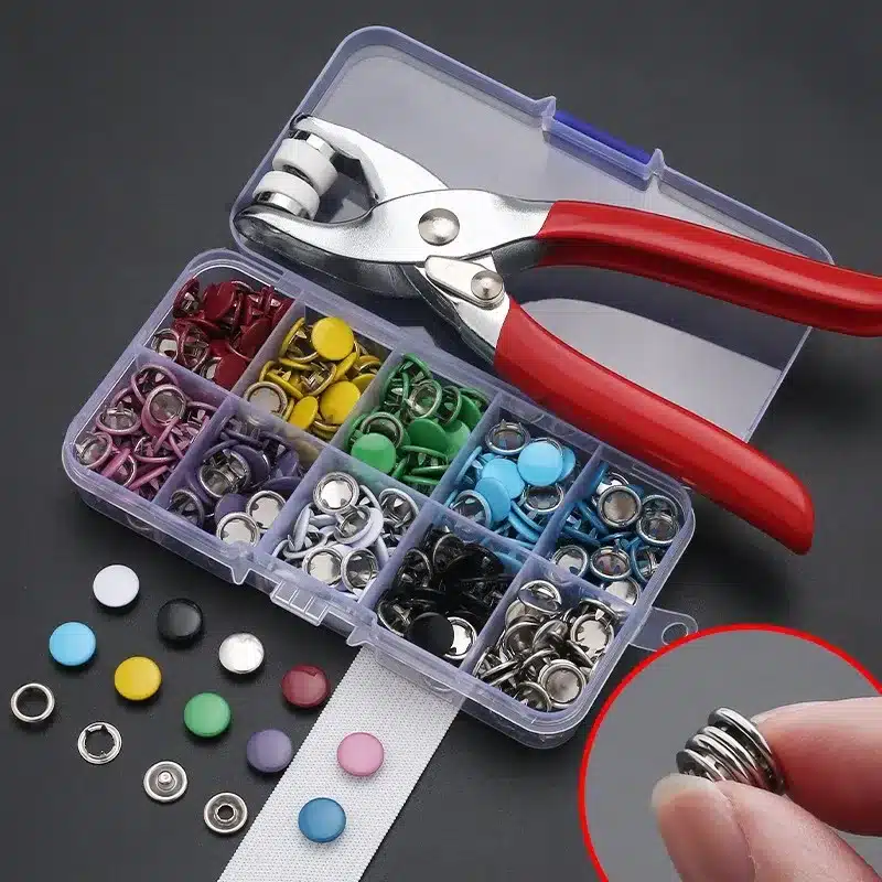 Boutons-Pression Métal – Kit Complet 200 Pcs 5 Kit de boutons-pression métal couture