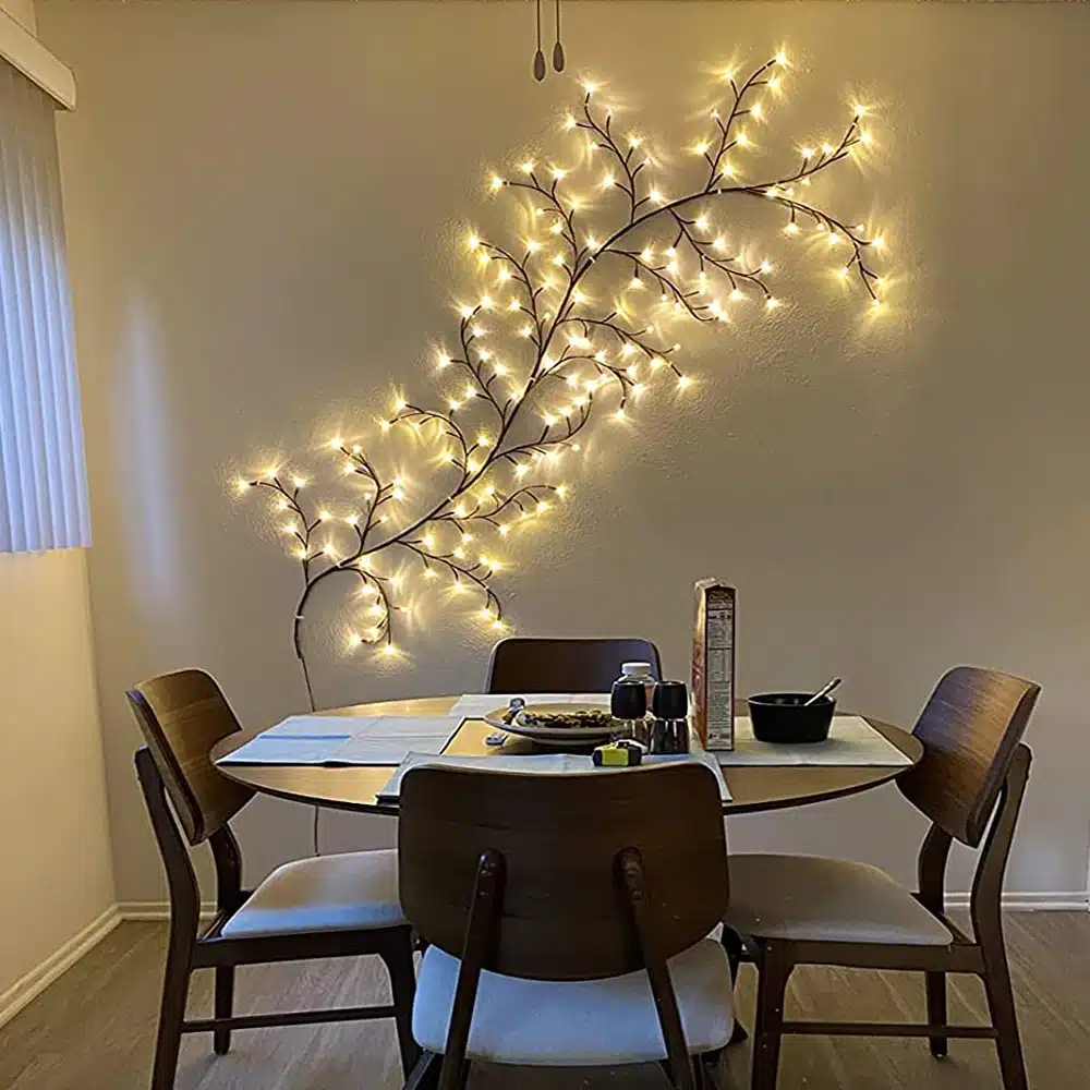 Wopigh Arbres Lumineux LED - Décoration Murale Intérieure en Vigne Éclairée avec 8 Modes d'Éclairage 10 Arbre décoratif LED avec 8 modes d’éclairage 02