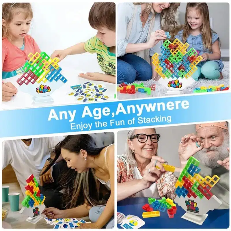 Jeu équilibre enfants – Défi amusant et éducatif 9 Défi d’équilibre avec briques colorées