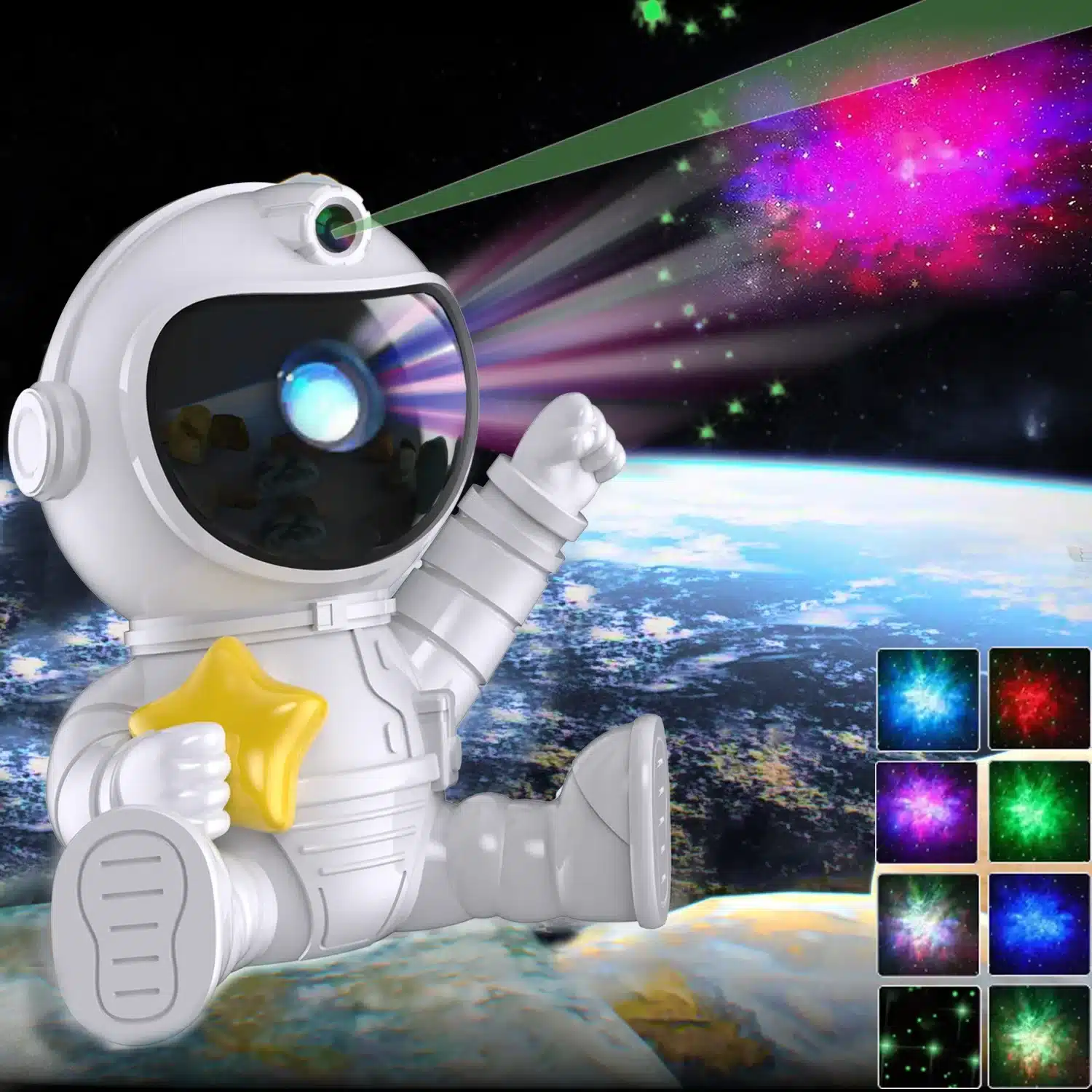 Projecteur de Galaxie Astronaute Mexllex - Projecteur d'Étoiles avec Nébuleuse et Télécommande, Rotation à 360° 6 Projecteur galaxie - veilleuse étoilée