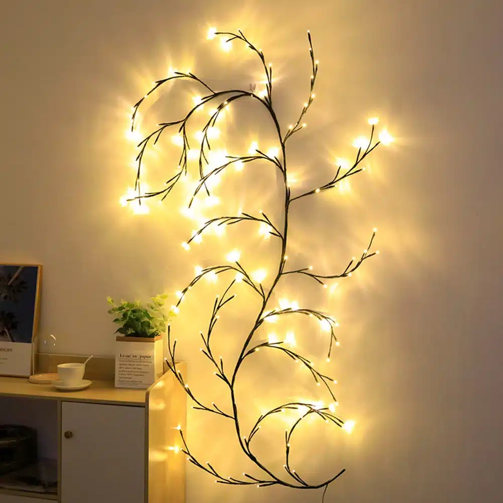 Wopigh Arbres Lumineux LED - Décoration Murale Intérieure en Vigne Éclairée avec 8 Modes d'Éclairage 5 Arbre lumineux LED 144 LEDs murale