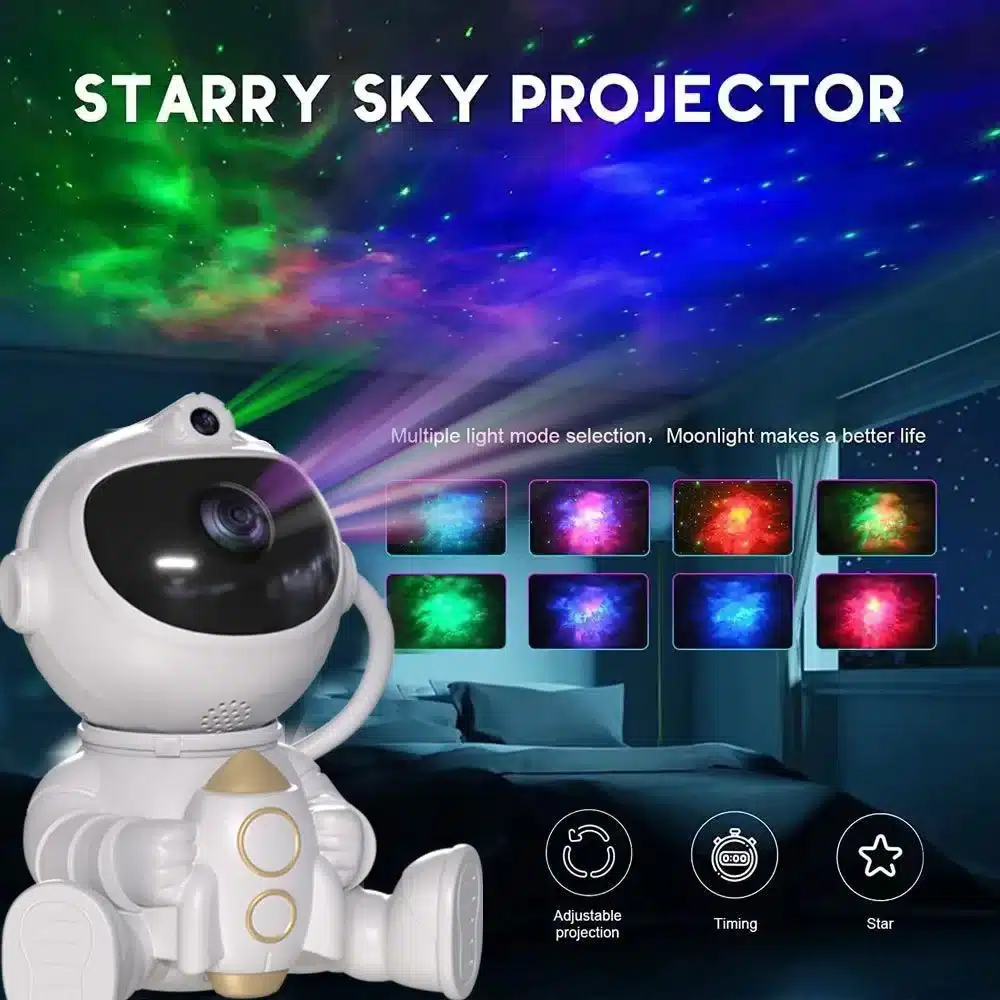 Projecteur de Galaxie Astronaute Mexllex - Projecteur d'Étoiles avec Nébuleuse et Télécommande, Rotation à 360° 5 Projecteur galaxie