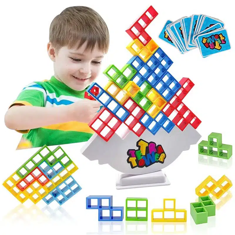 Jeu équilibre enfants – Défi amusant et éducatif 7 Tetra Tower jeu d’équilibre ludique