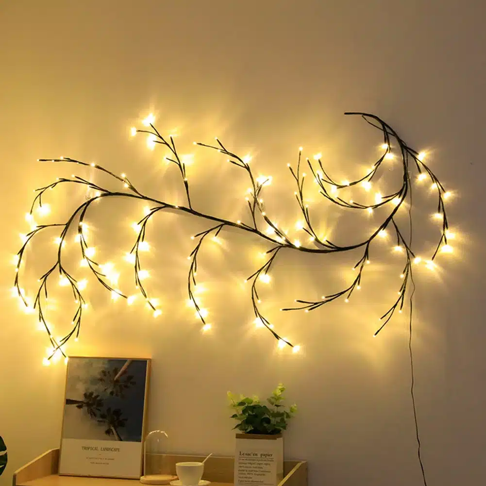 Wopigh Arbres Lumineux LED - Décoration Murale Intérieure en Vigne Éclairée avec 8 Modes d'Éclairage 6 Guirlande lumineuse murale ambiance cosy