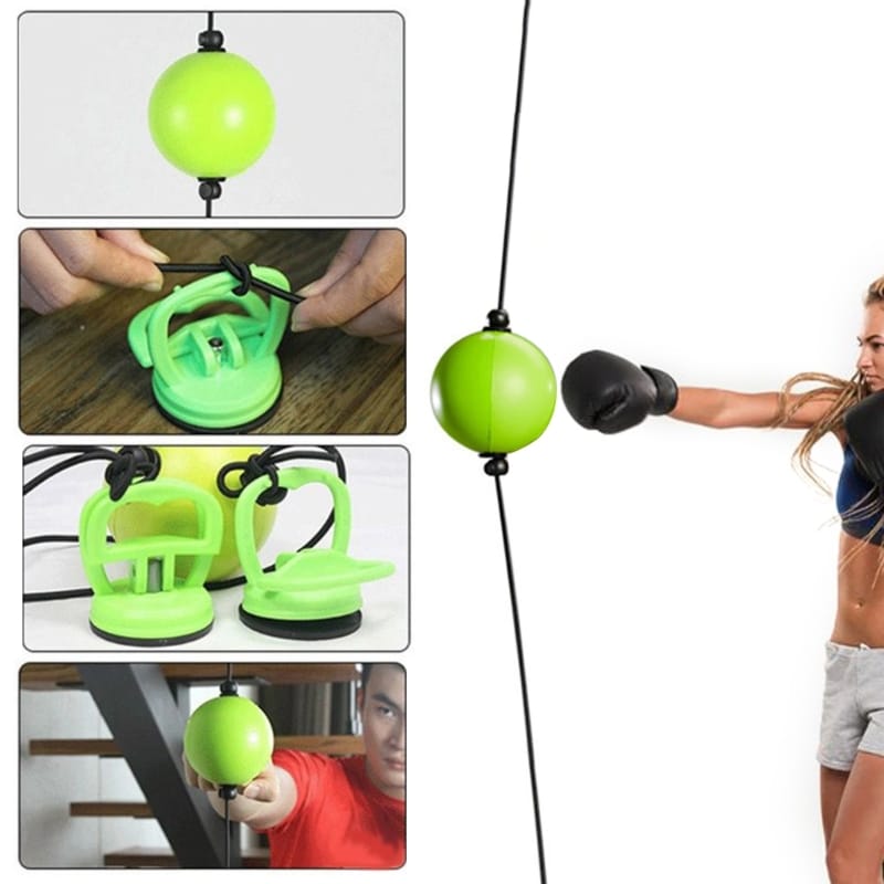 Balle de boxe double extrémité avec ventouses - Accessoire boxe cardio et rapidité