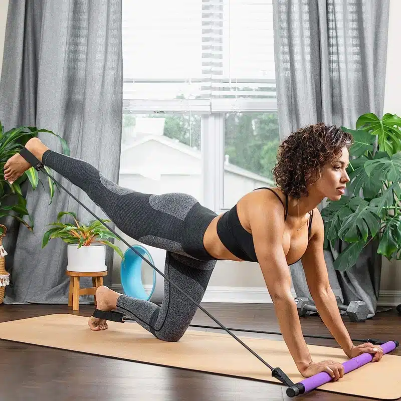 Barre de Pilates multifonctionnelle – Renforcement et flexibilité optimisés 5 Barre de Pilates multifonctionnelle avec cordes