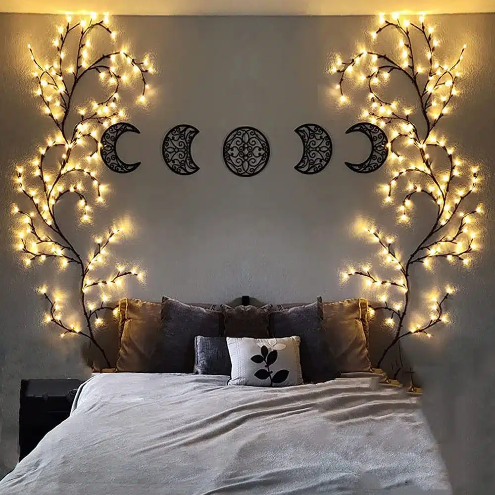 Wopigh Arbres Lumineux LED - Décoration Murale Intérieure en Vigne Éclairée avec 8 Modes d'Éclairage 11 Arbre décoratif LED avec 8 modes d’éclairage 04
